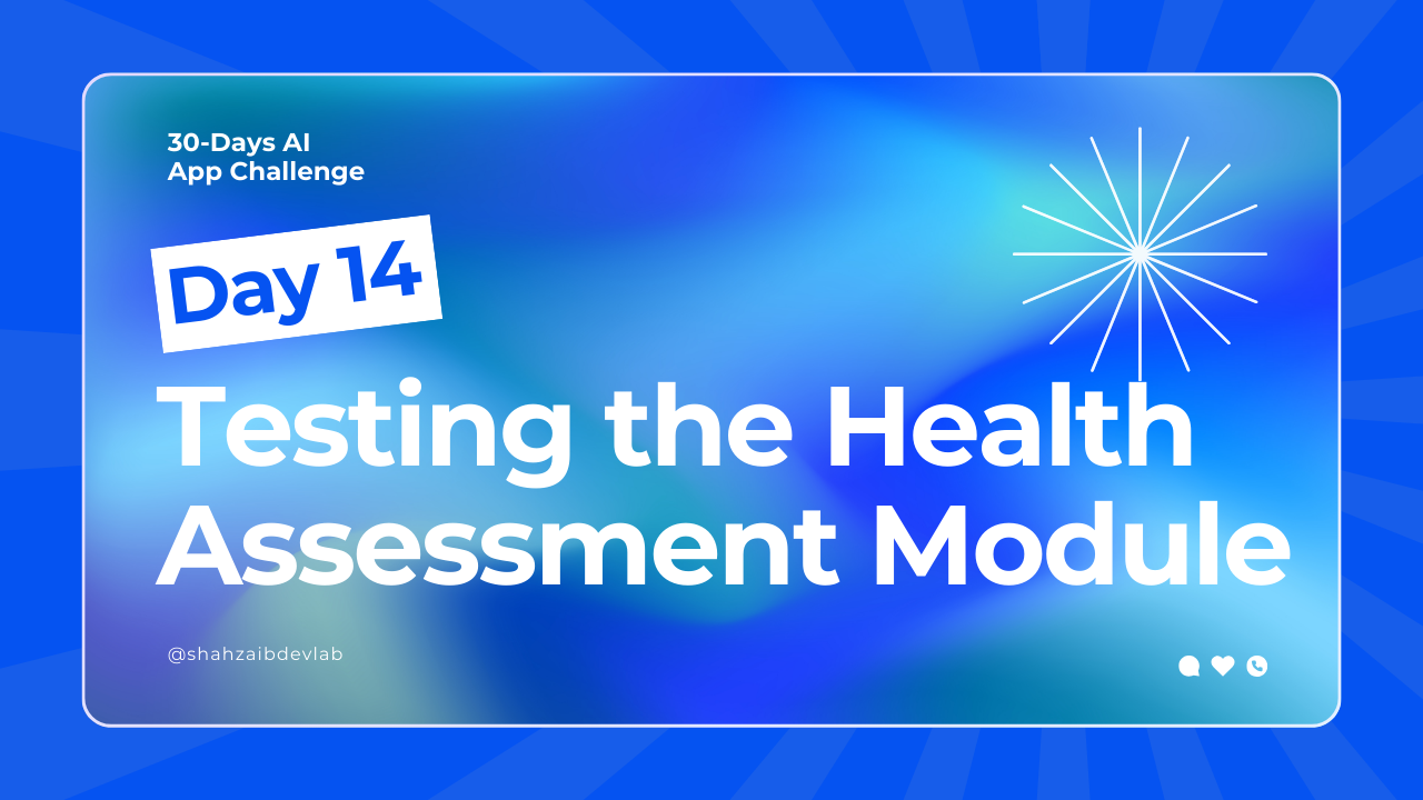 Day 14: Shaping Khayr’s User Experience – Testing the Health Assessment Module